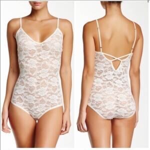 Free People Peach Lace Bodysuit